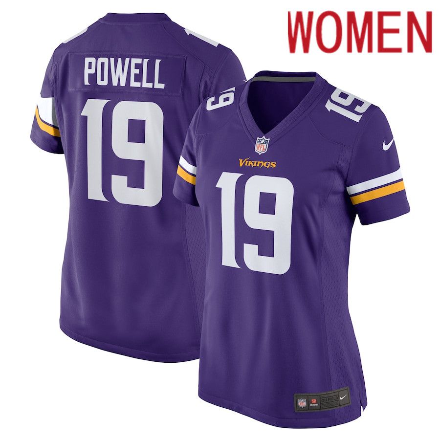 Women Minnesota Vikings 19 Brandon Powell Nike Purple Game NFL Jersey